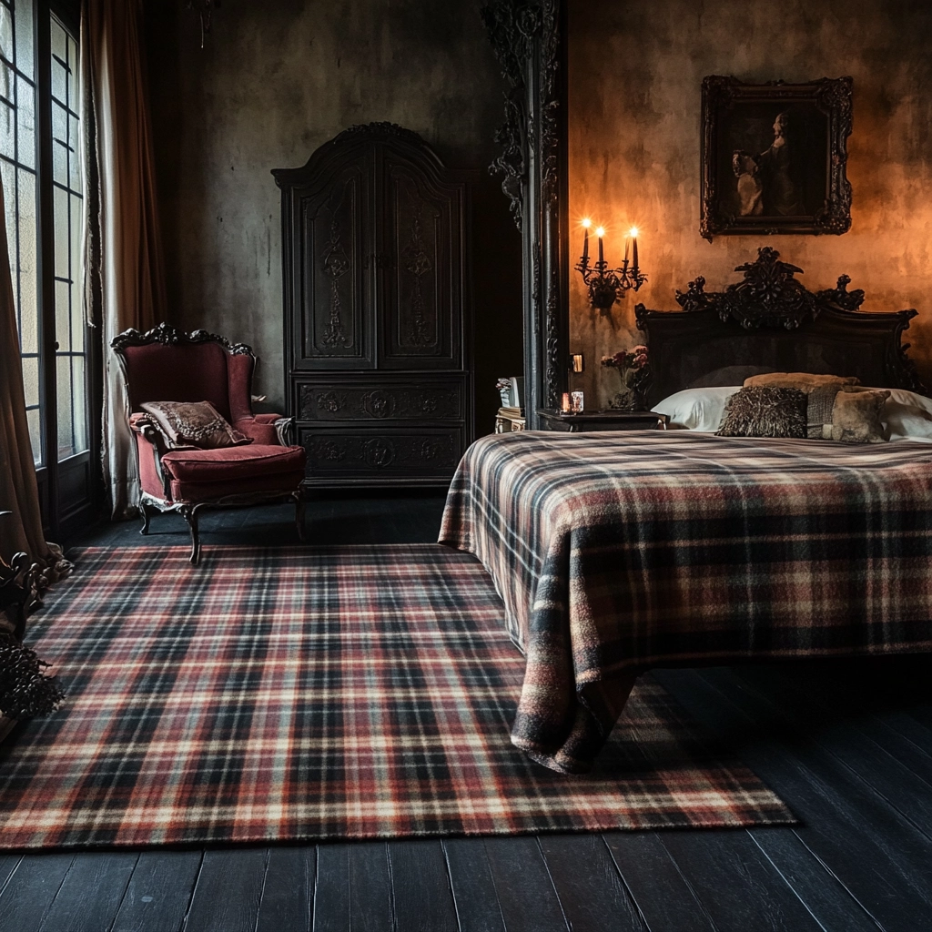 plaid rug bedroom 55