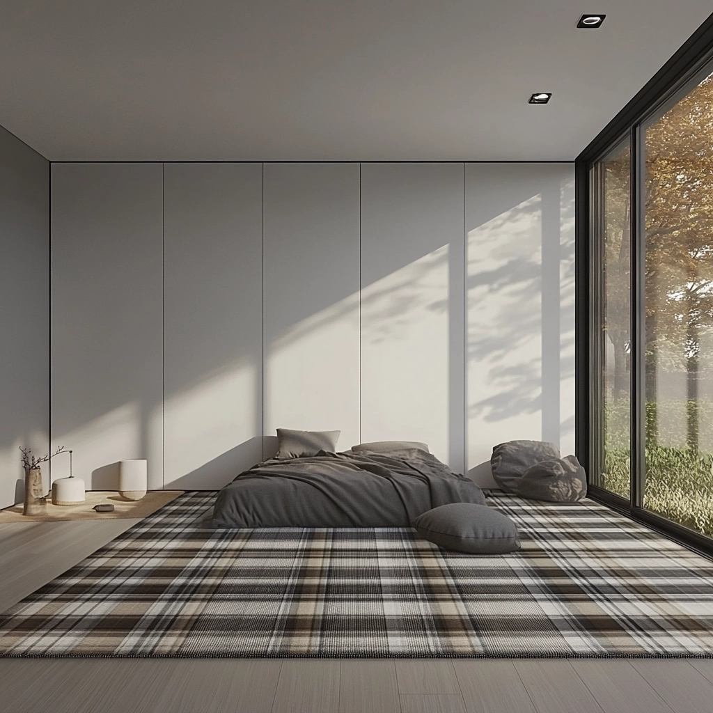 plaid rug bedroom 59