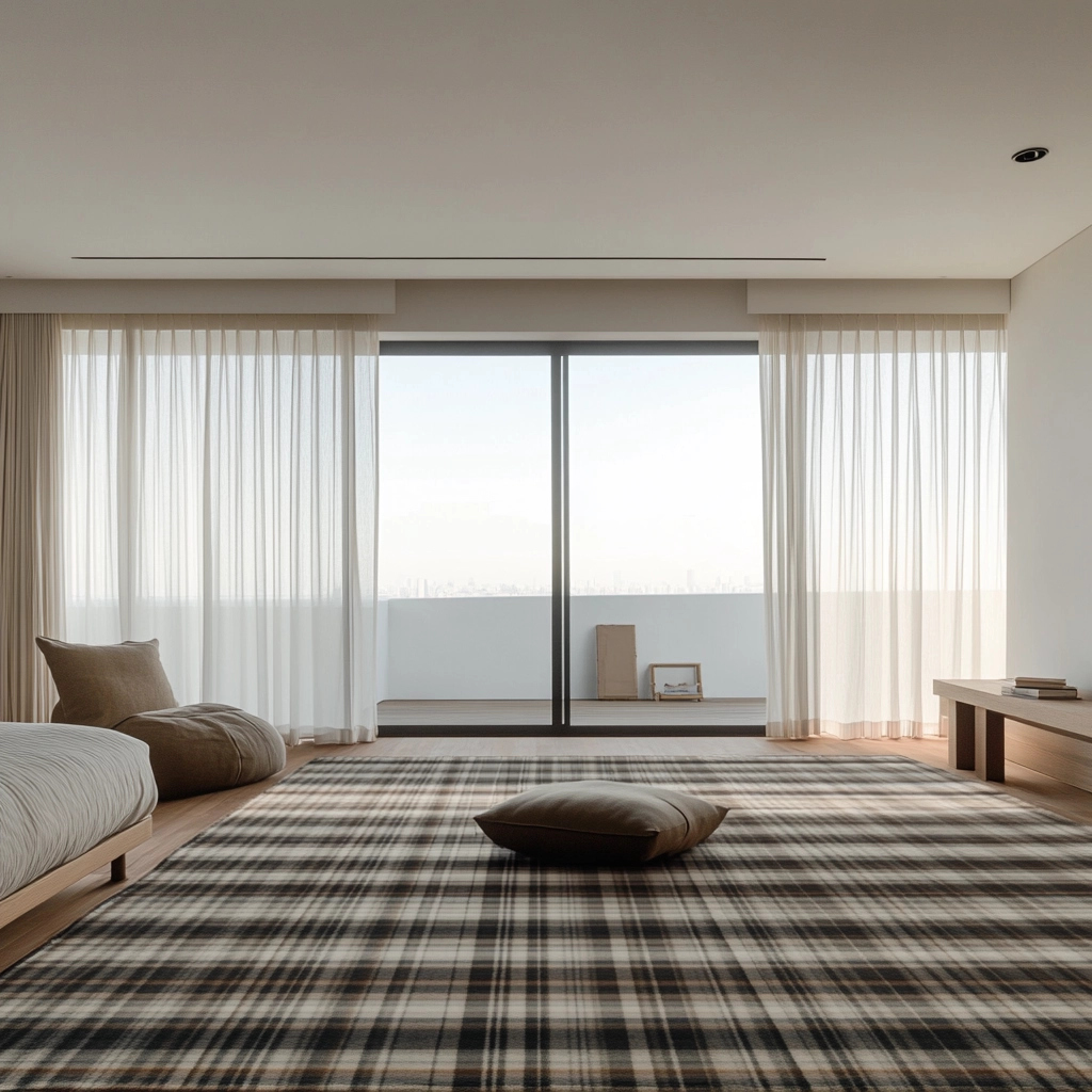 plaid rug bedroom 60