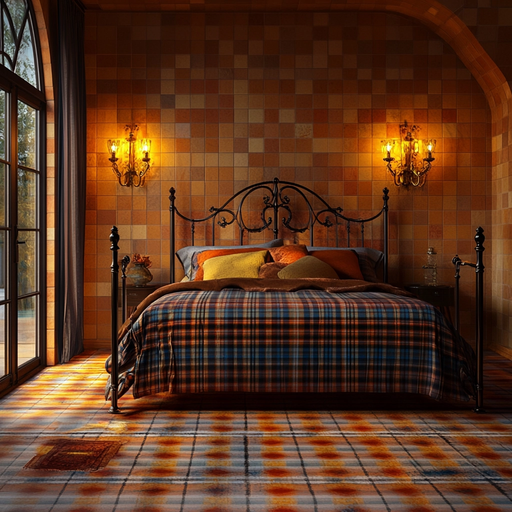plaid rug bedroom 62