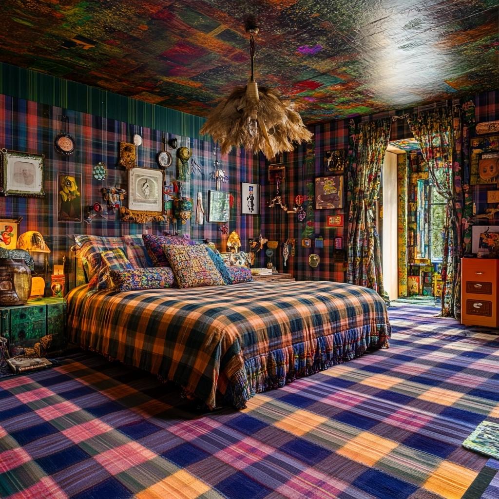plaid rug bedroom 69