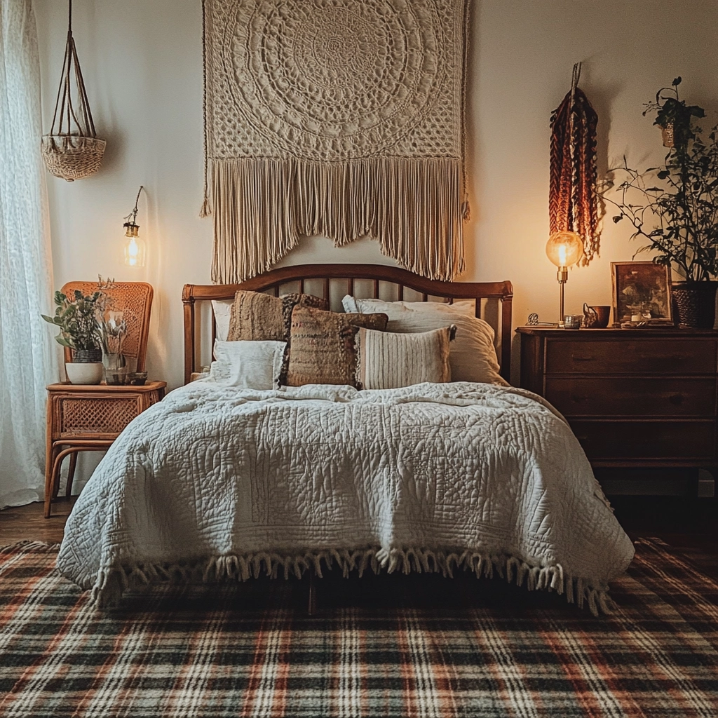 plaid rug bedroom 7