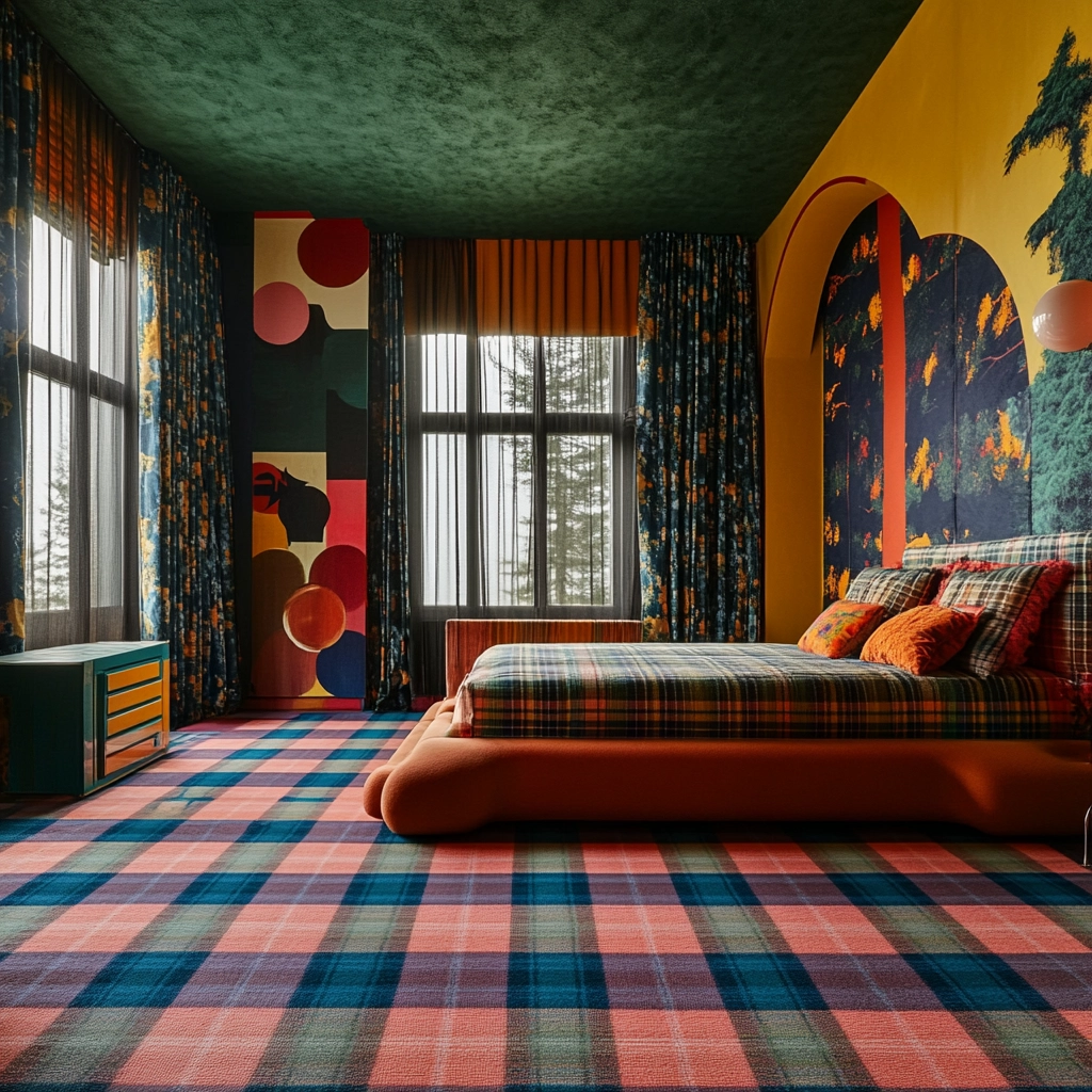 plaid rug bedroom 72