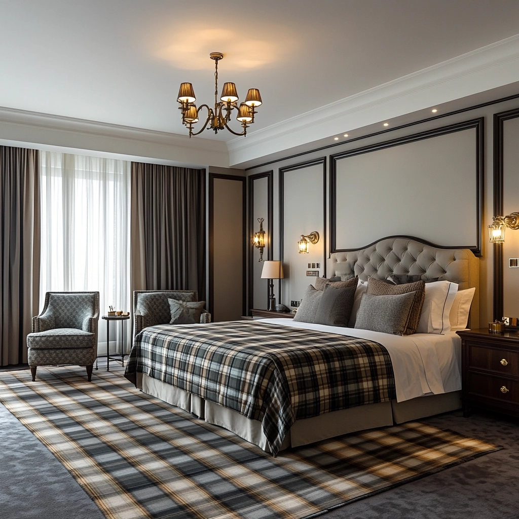 plaid rug bedroom 73