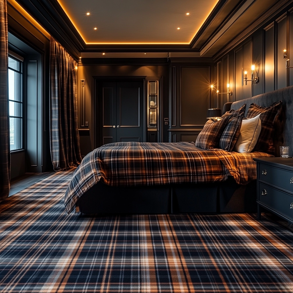 plaid rug bedroom 74
