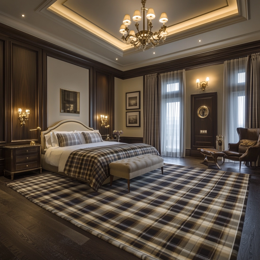 plaid rug bedroom 75