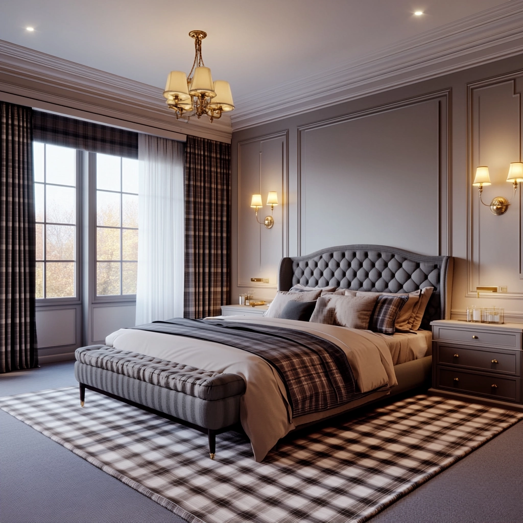 plaid rug bedroom 76