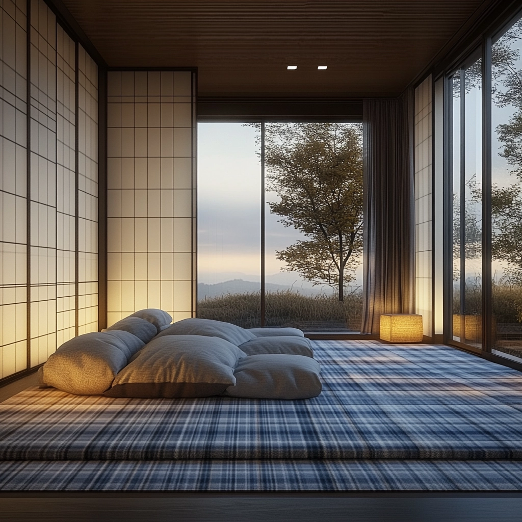 plaid rug bedroom 77