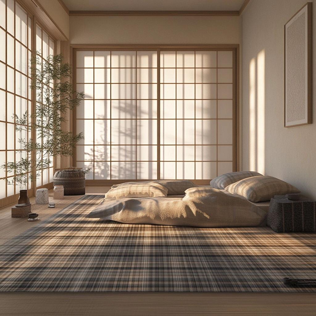 plaid rug bedroom 78