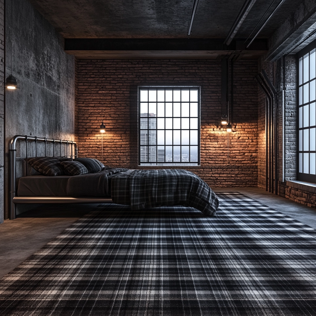 plaid rug bedroom 9