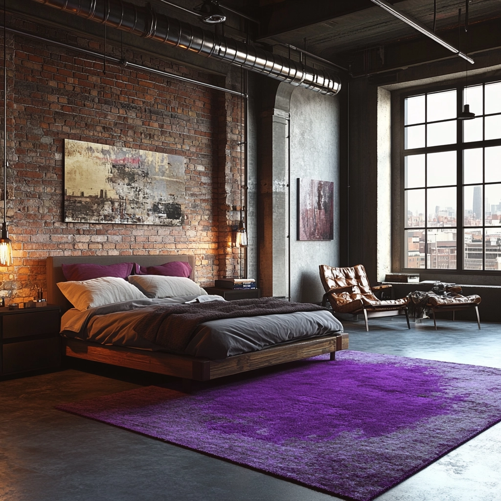 purple rug bedroom 14