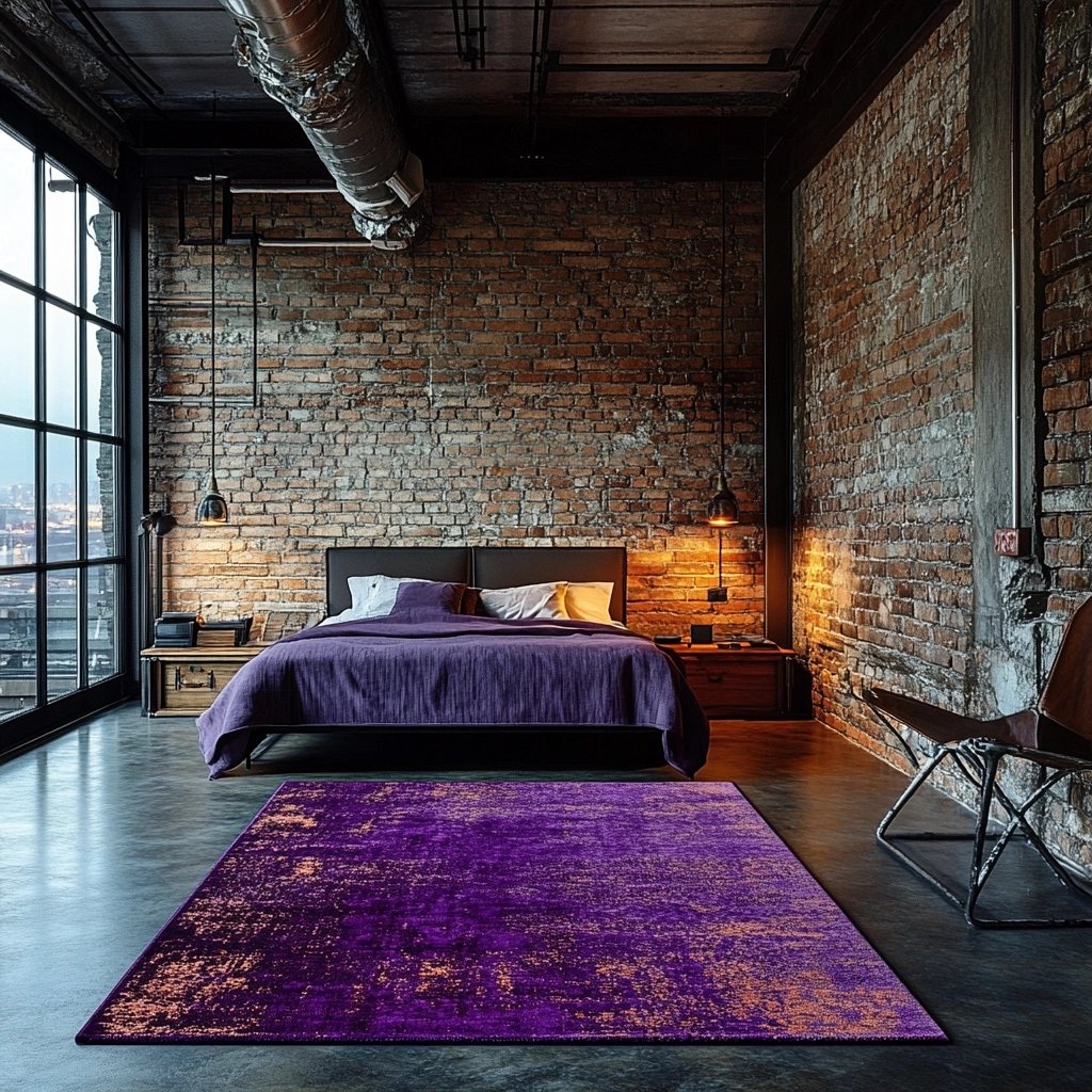 purple rug bedroom 15