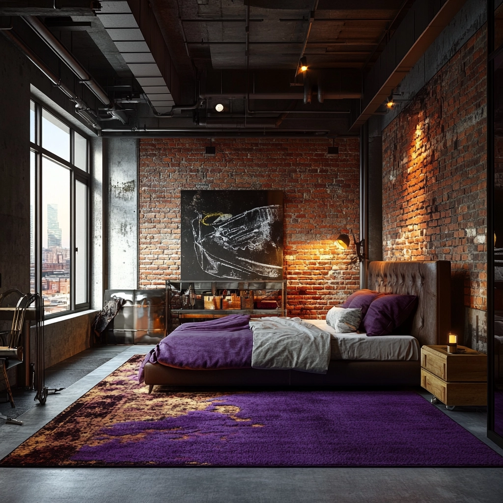purple rug bedroom 16