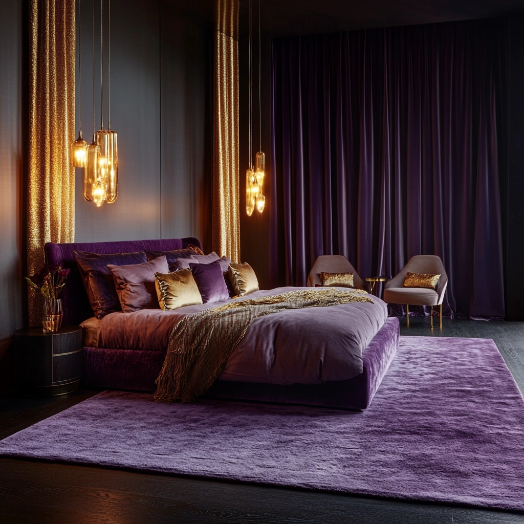 purple rug bedroom 20
