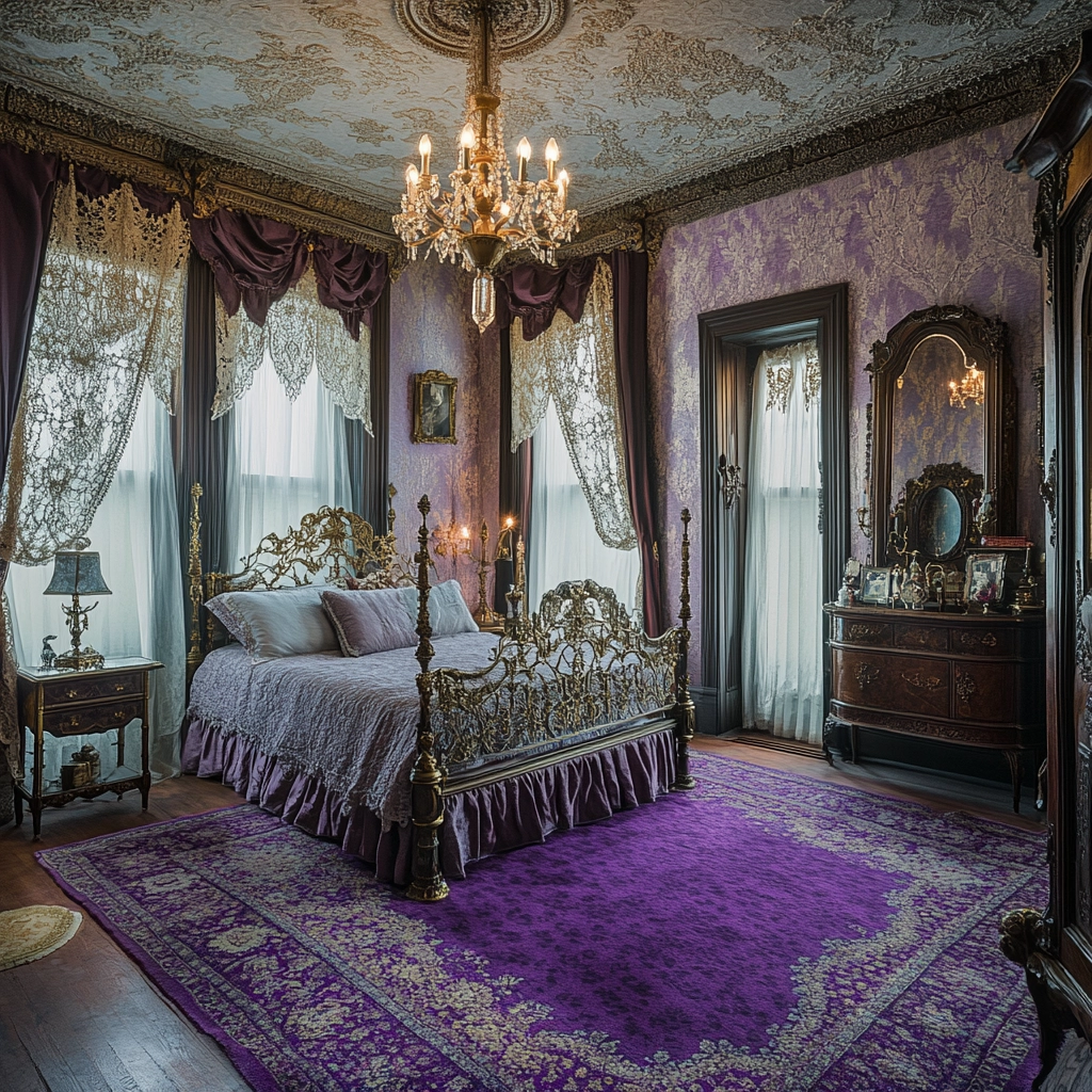 purple rug bedroom 34
