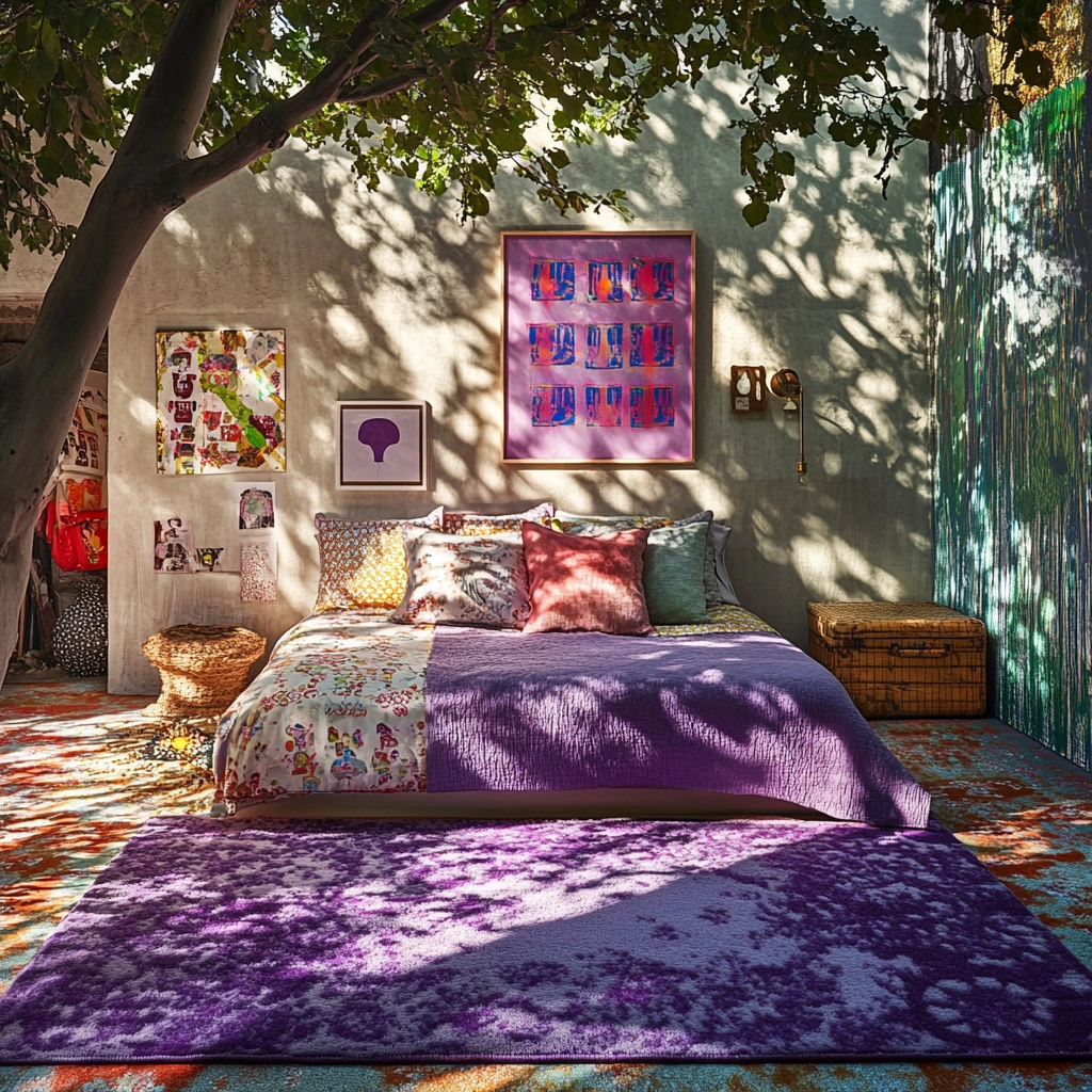 purple rug bedroom 44