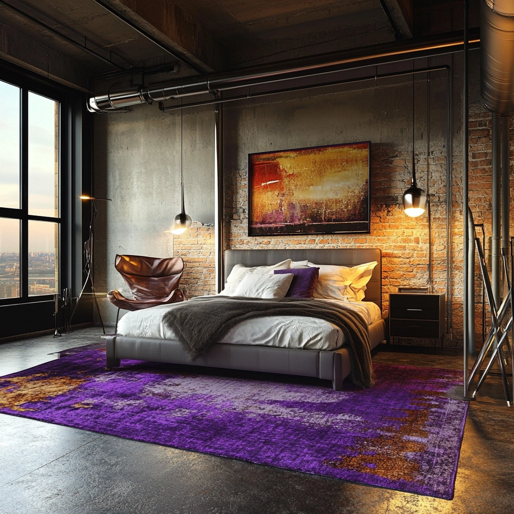 purple rug bedroom 61