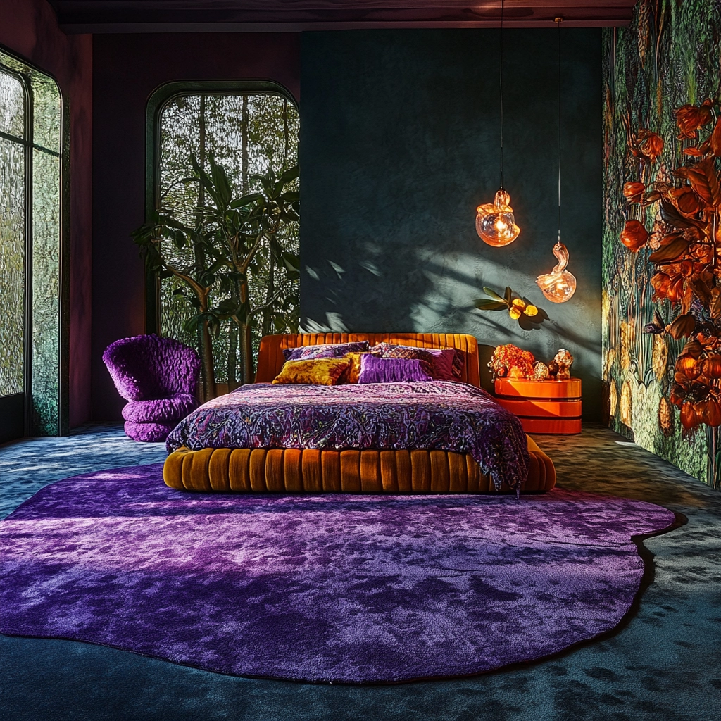 purple rug bedroom 70