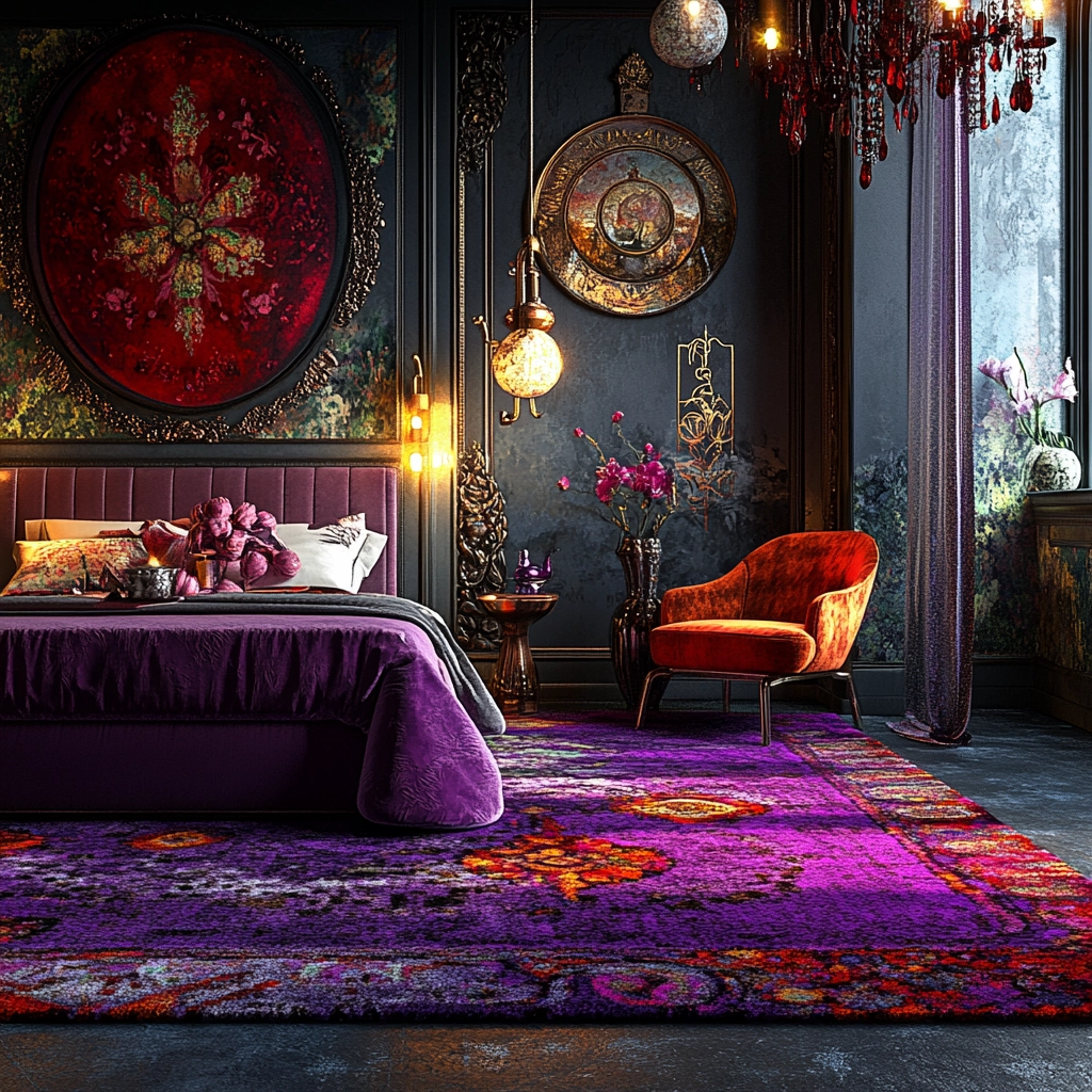purple rug bedroom 72