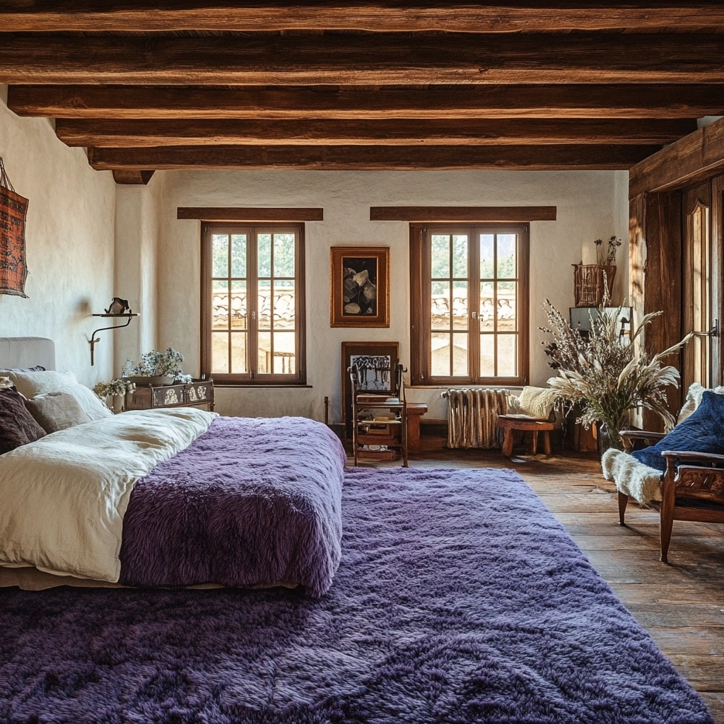 purple rug bedroom 75