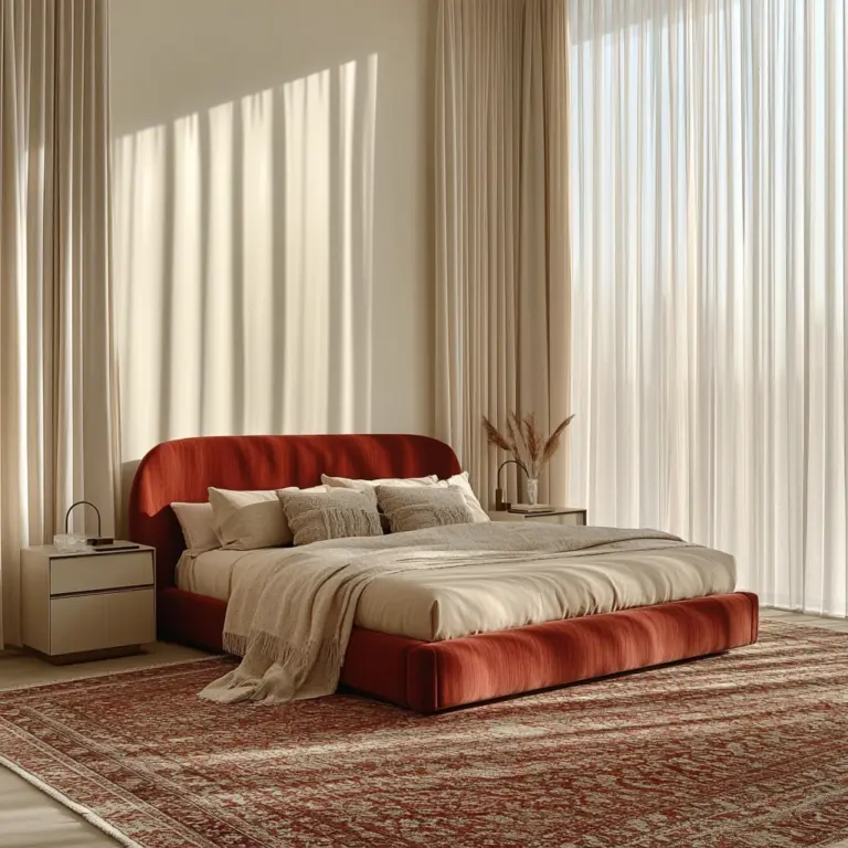 red and beige bedroom ideas 1