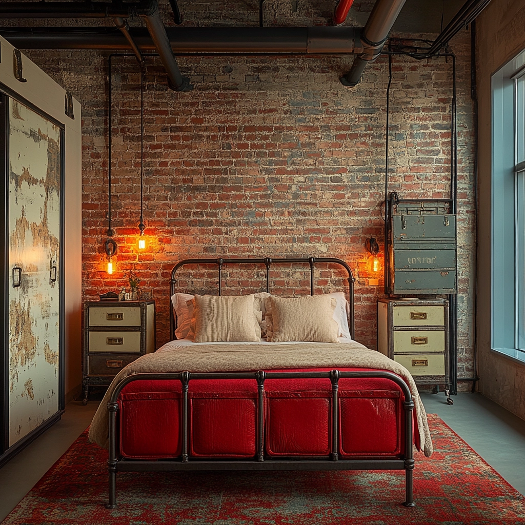 red and beige bedroom ideas 10
