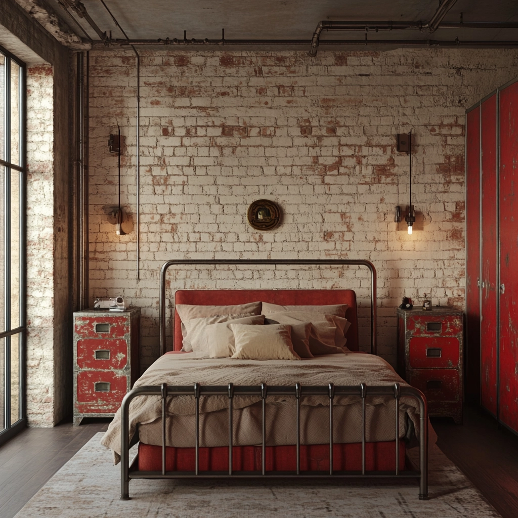 red and beige bedroom ideas 11