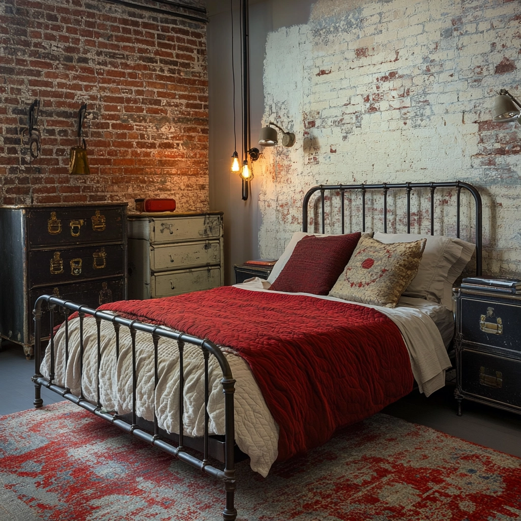 red and beige bedroom ideas 12