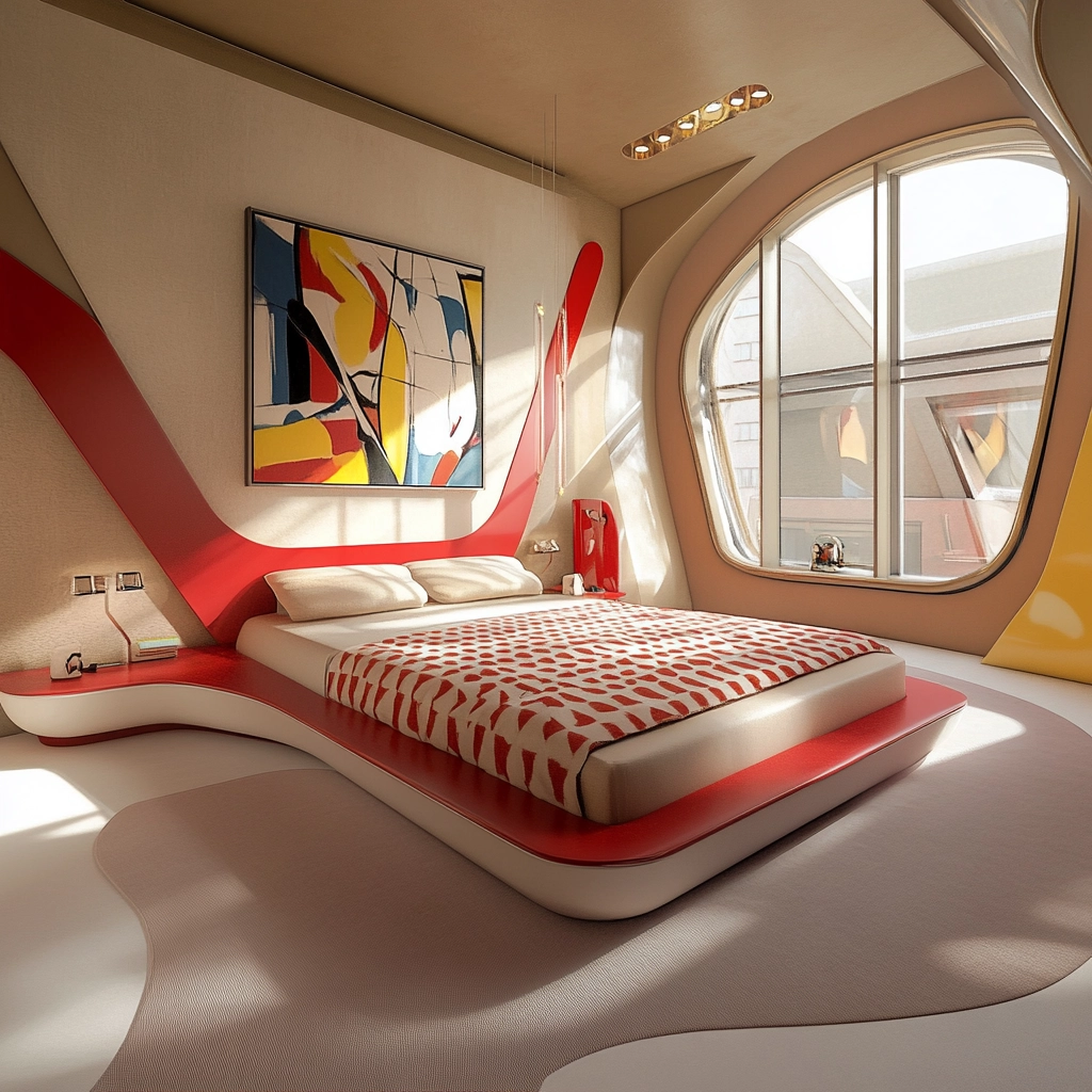 red and beige bedroom ideas 25