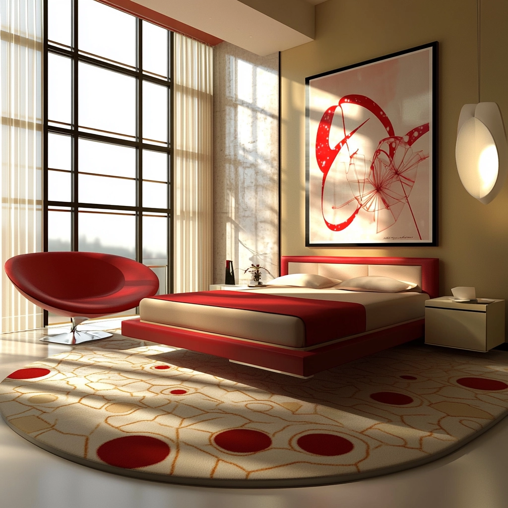 red and beige bedroom ideas 28