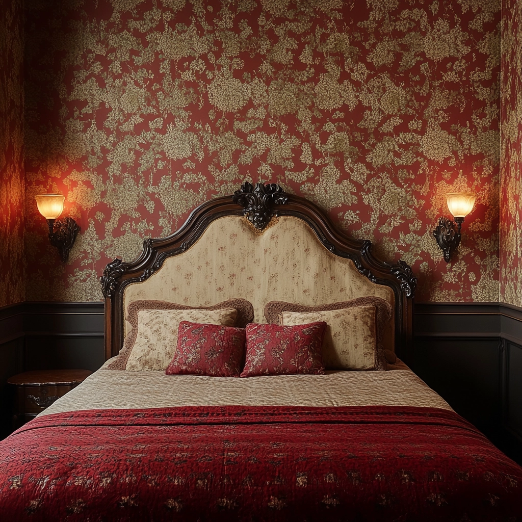 red and beige bedroom ideas 29