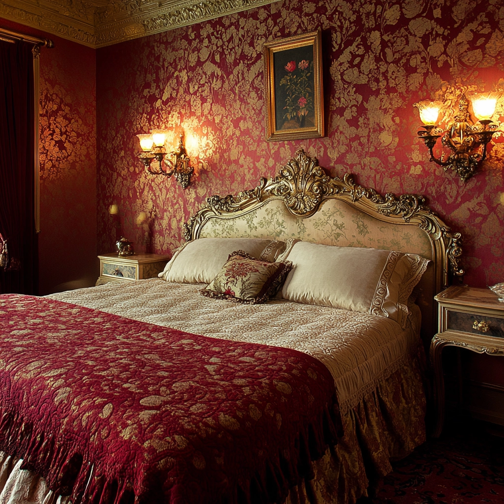 red and beige bedroom ideas 30