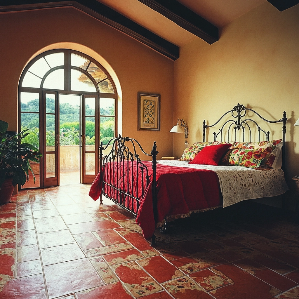 red and beige bedroom ideas 40