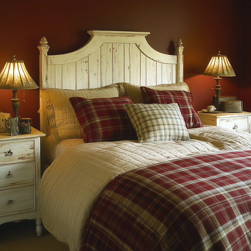 red and beige bedroom ideas 42
