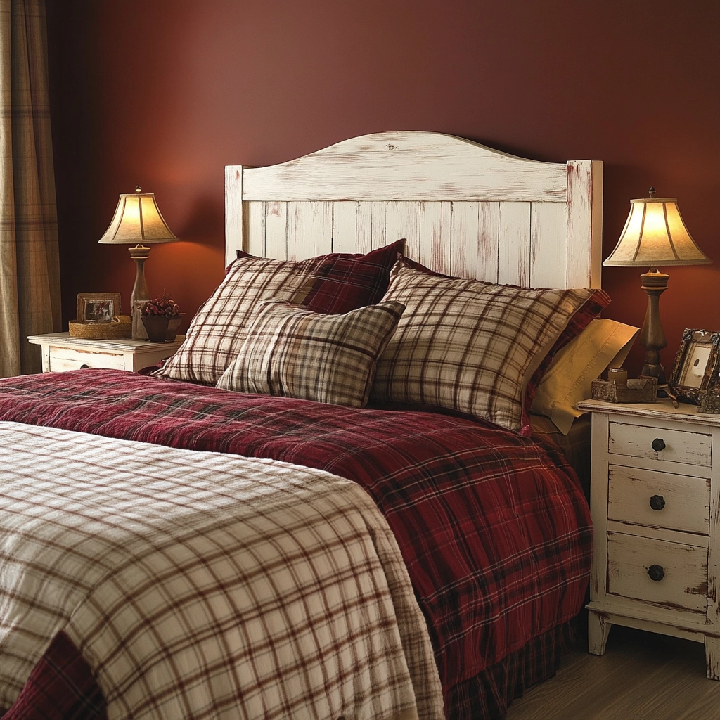 red and beige bedroom ideas 44