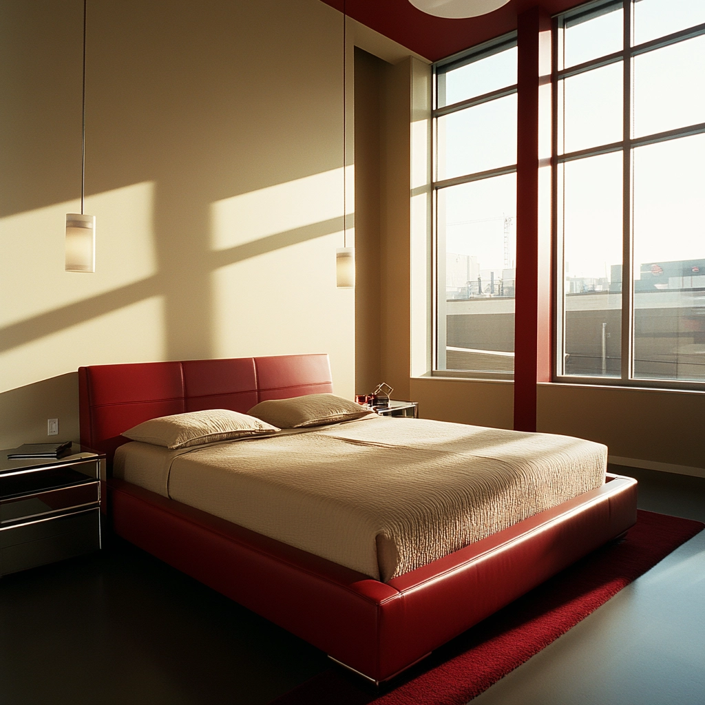 red and beige bedroom ideas 51