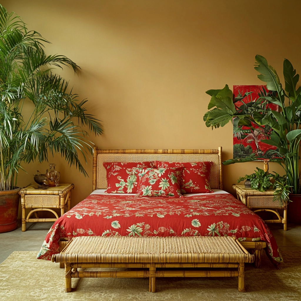 red and beige bedroom ideas 61