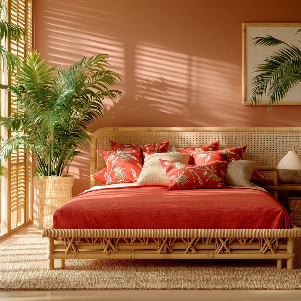 red and beige bedroom ideas 62