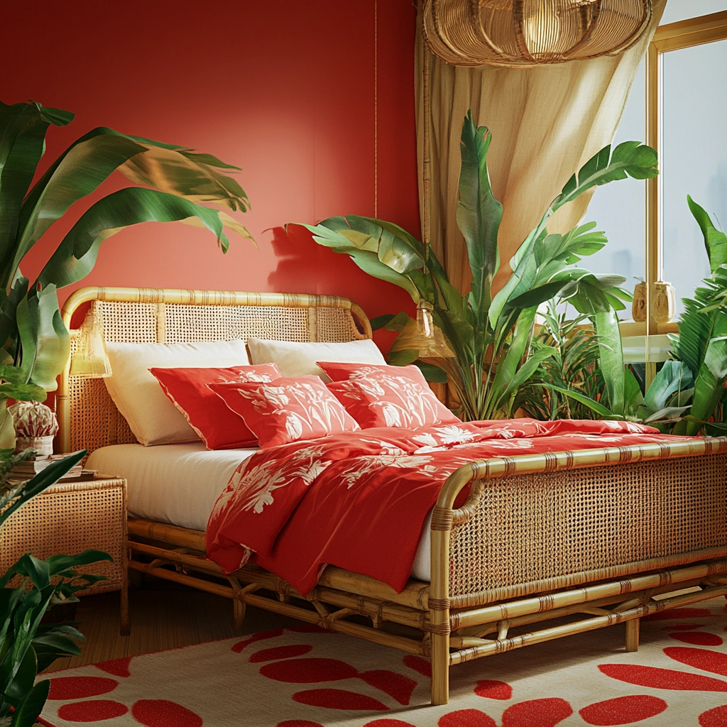 red and beige bedroom ideas 63