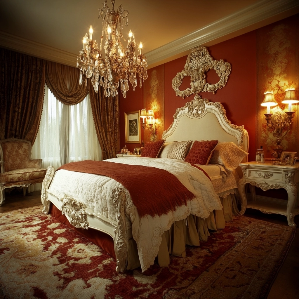 red and beige bedroom ideas 70