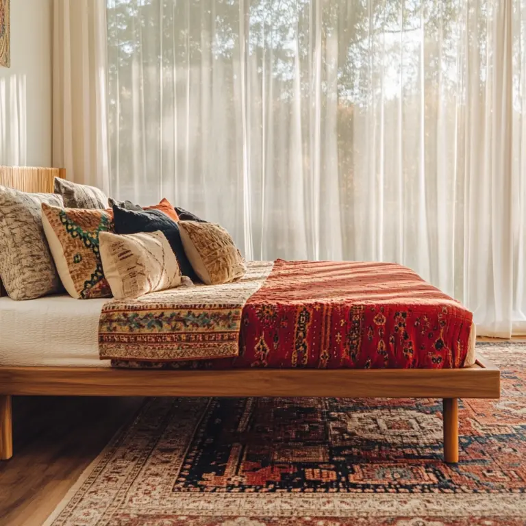 red persian rug bedroom 1