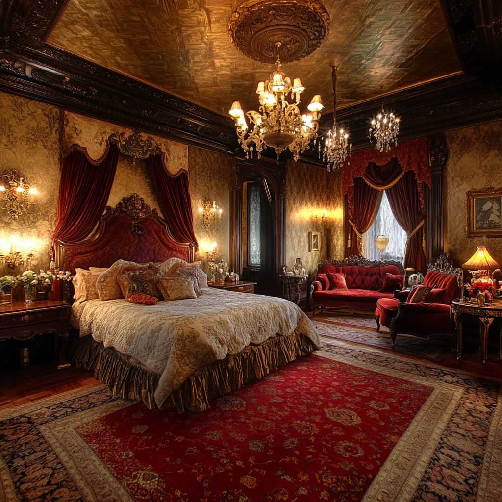 red persian rug bedroom 10