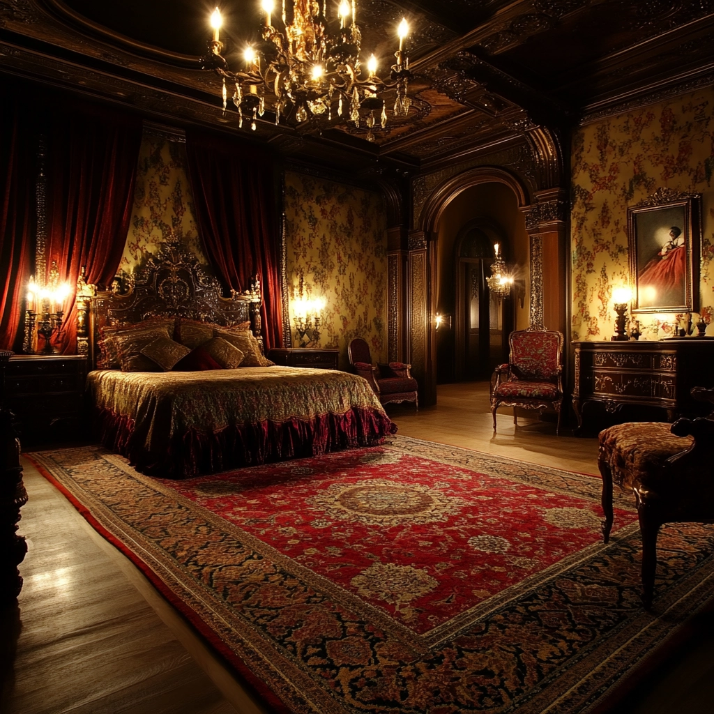 red persian rug bedroom 12