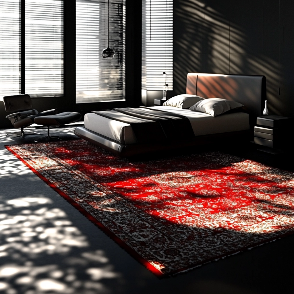 red persian rug bedroom 13