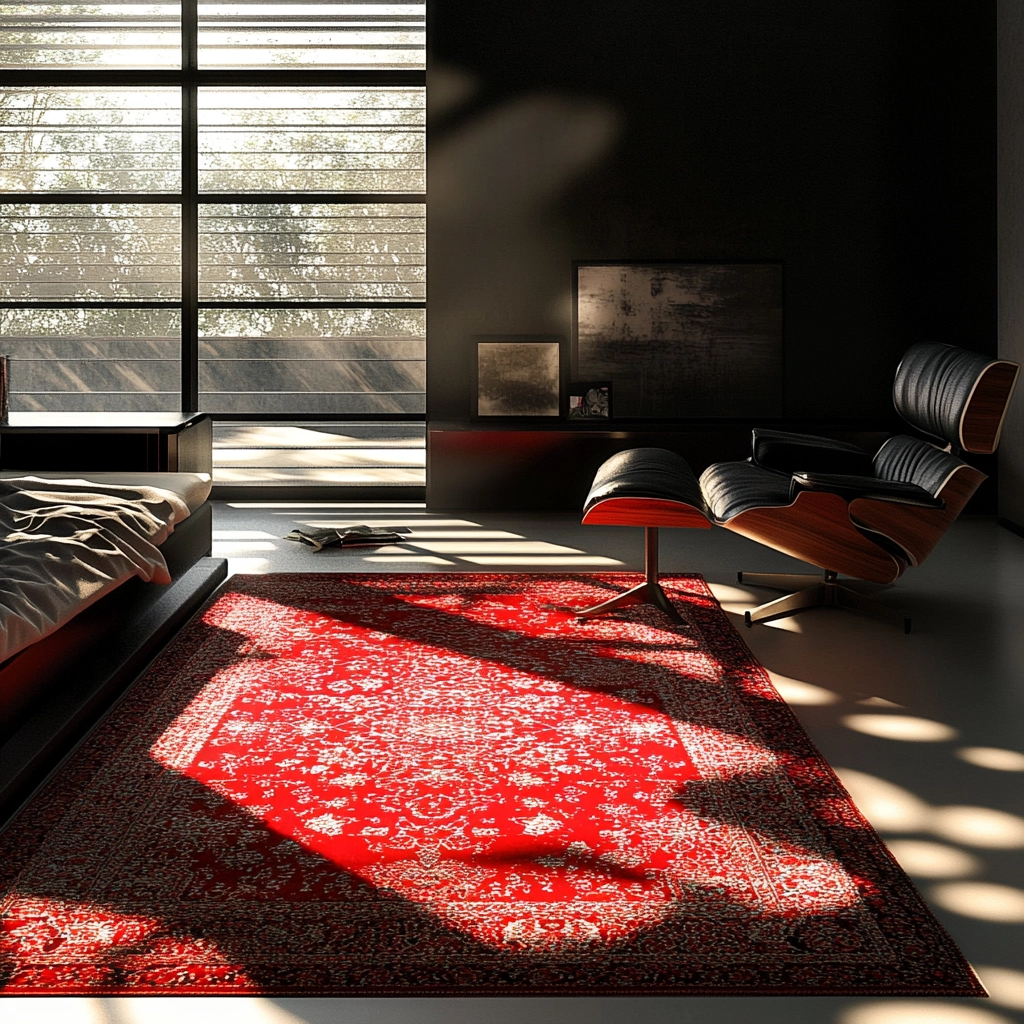 red persian rug bedroom 14