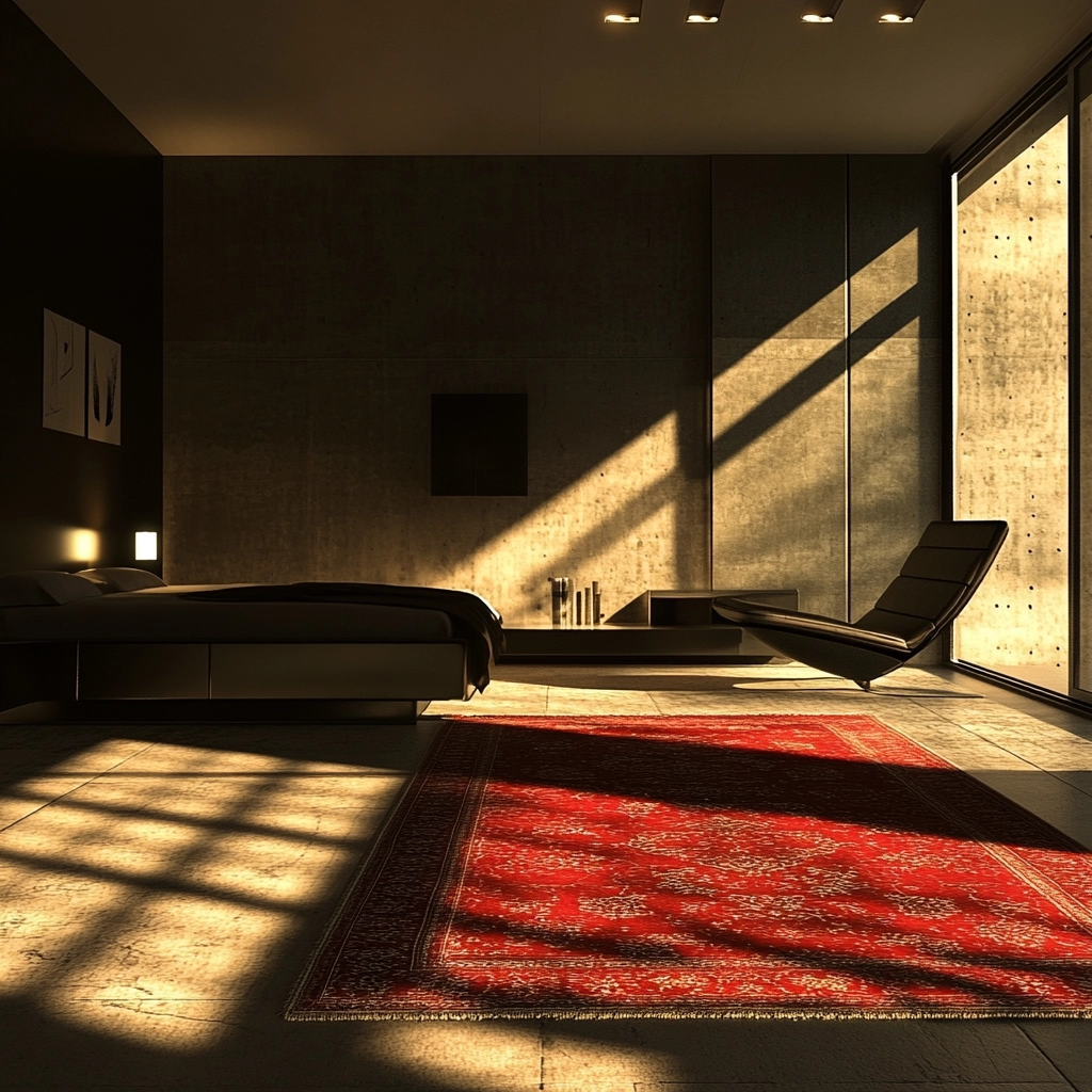 red persian rug bedroom 16