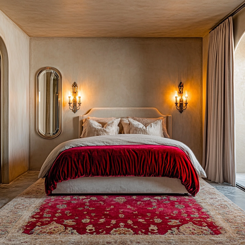 red persian rug bedroom 17
