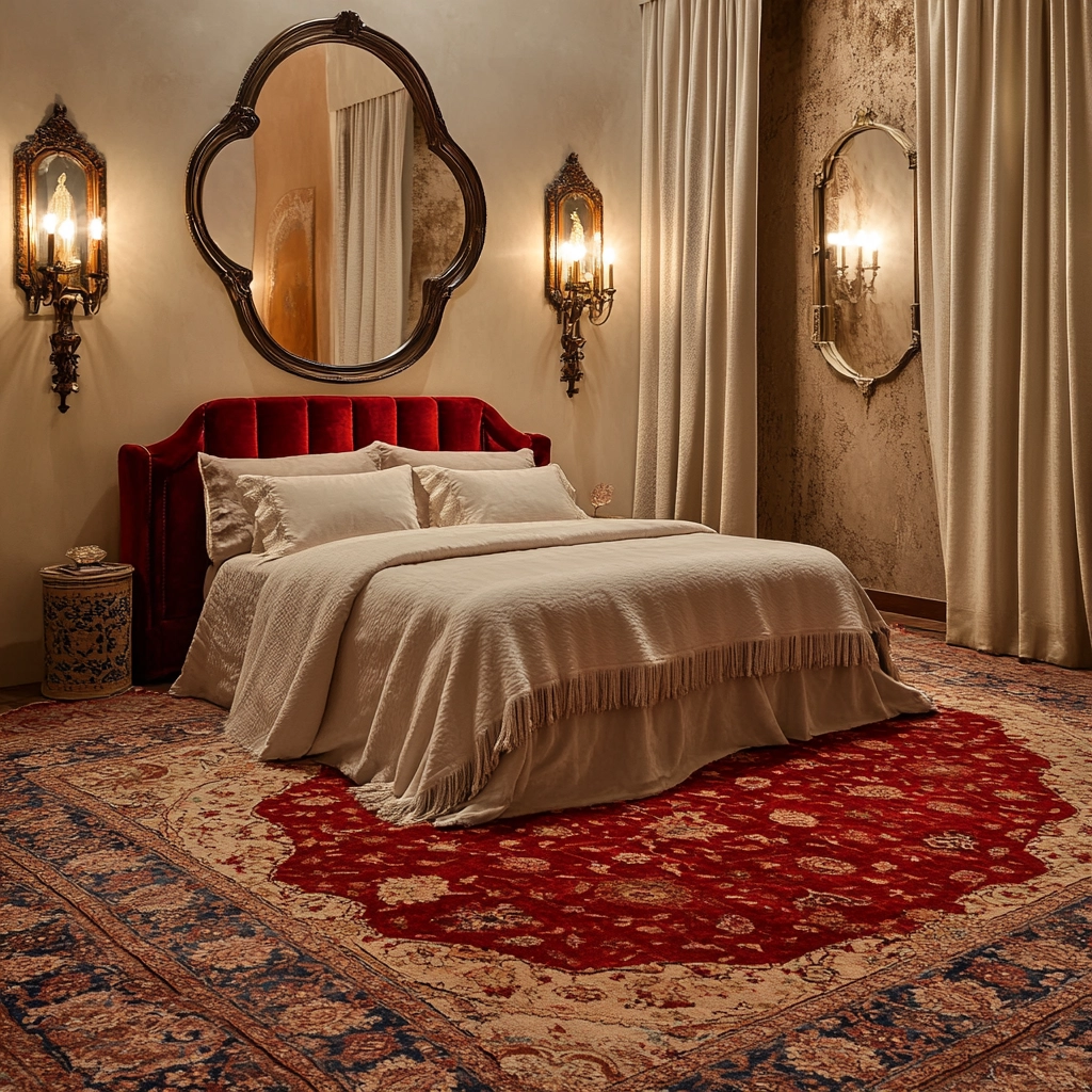 red persian rug bedroom 19