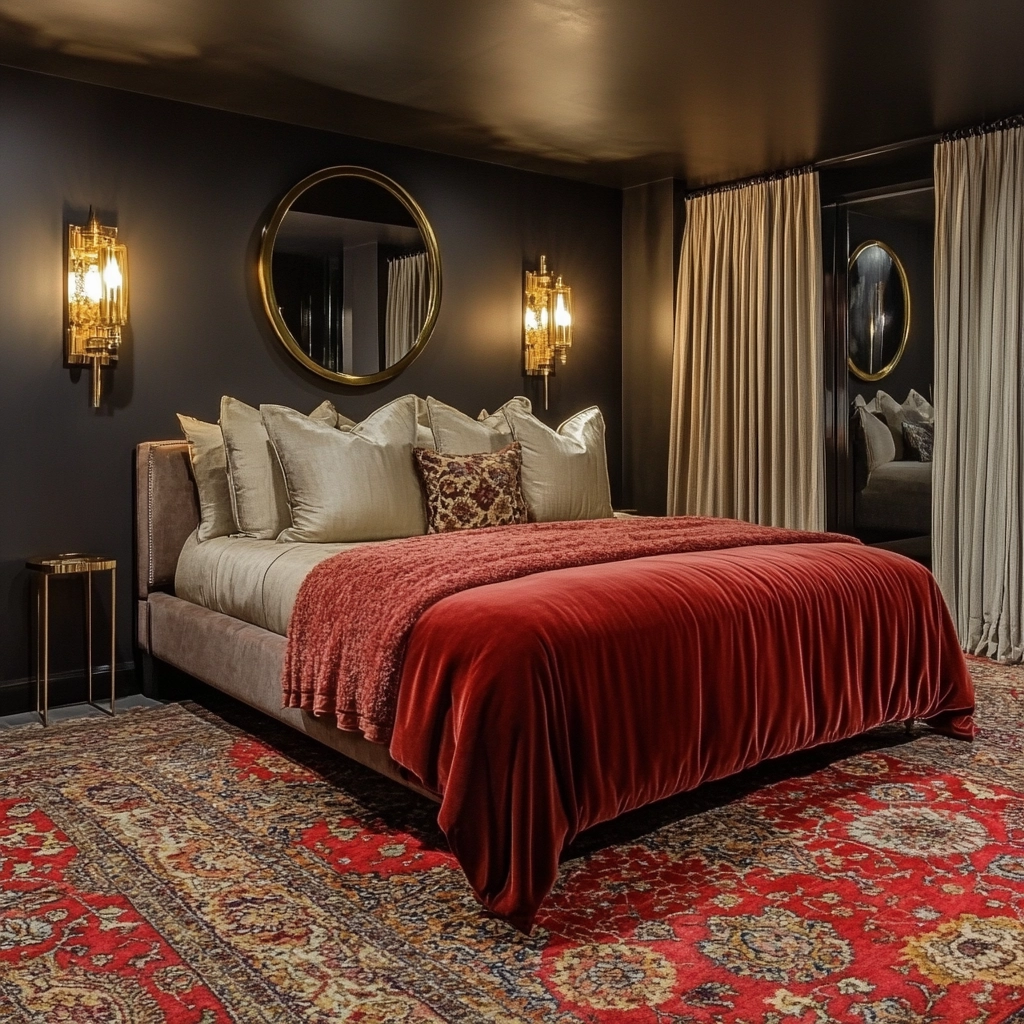red persian rug bedroom 20