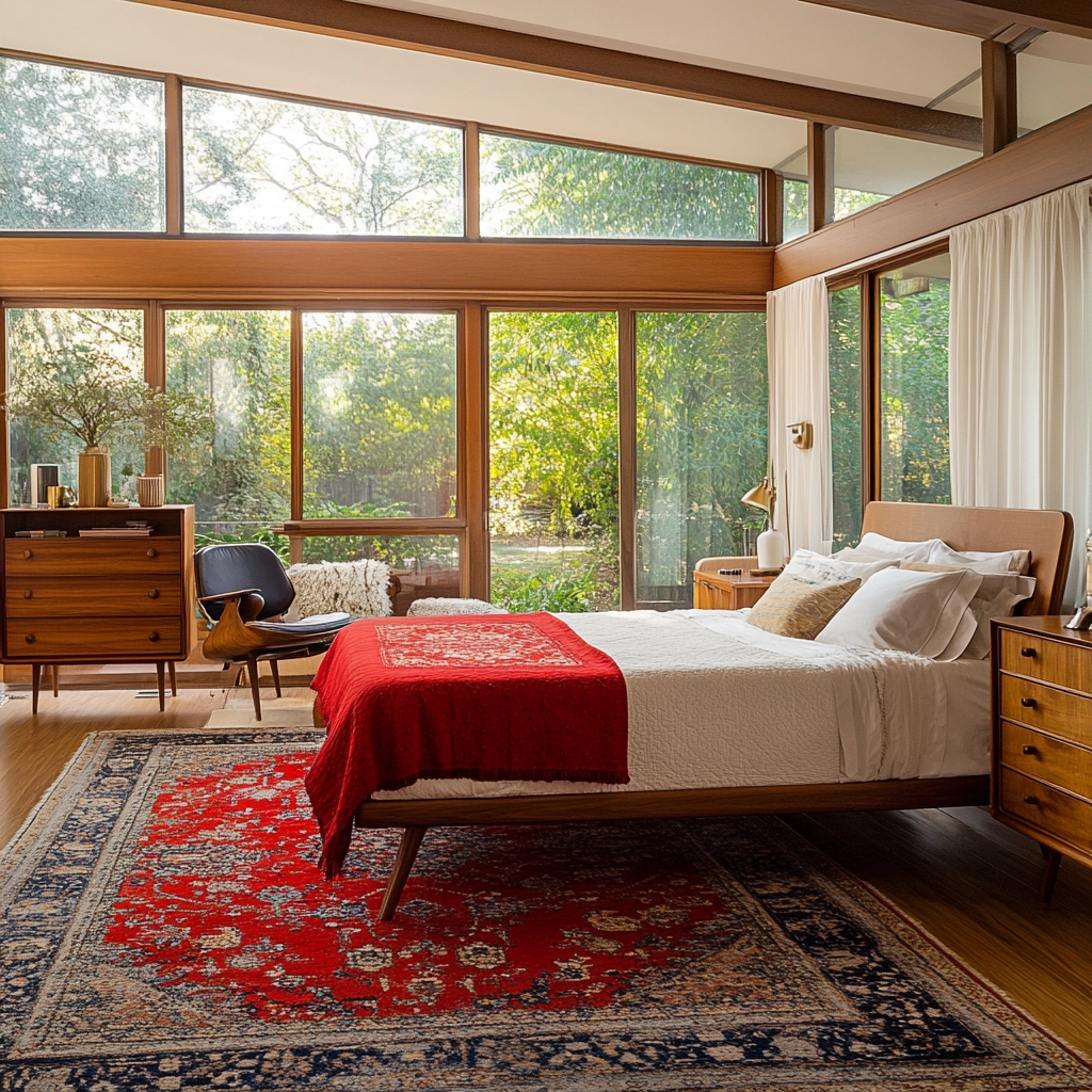 red persian rug bedroom 21